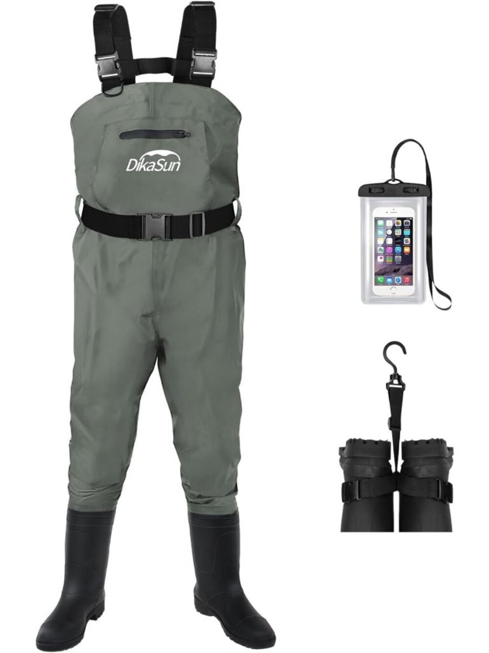 Waterproof Fishing Waders for Men & Women, Durable Chest Wader with Boots, Sizes